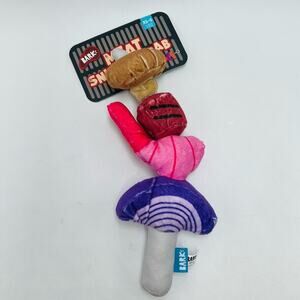 Bark XS-S Meat Sniffs-Kebab Plush Dog Toy Crinkle Squeaker Multi-Part New